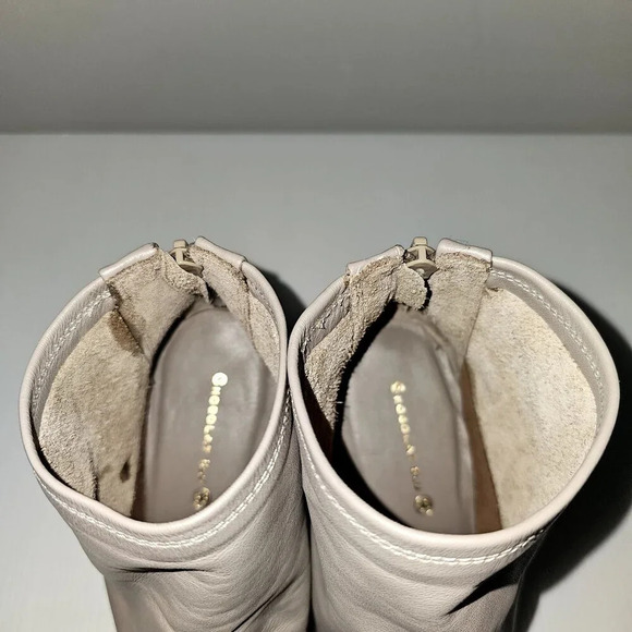 Chocolat Blu Boston Ankle Boot Womens EU 38 Taupe Gray Leather Block Heel Fall - Picture 9 of 16